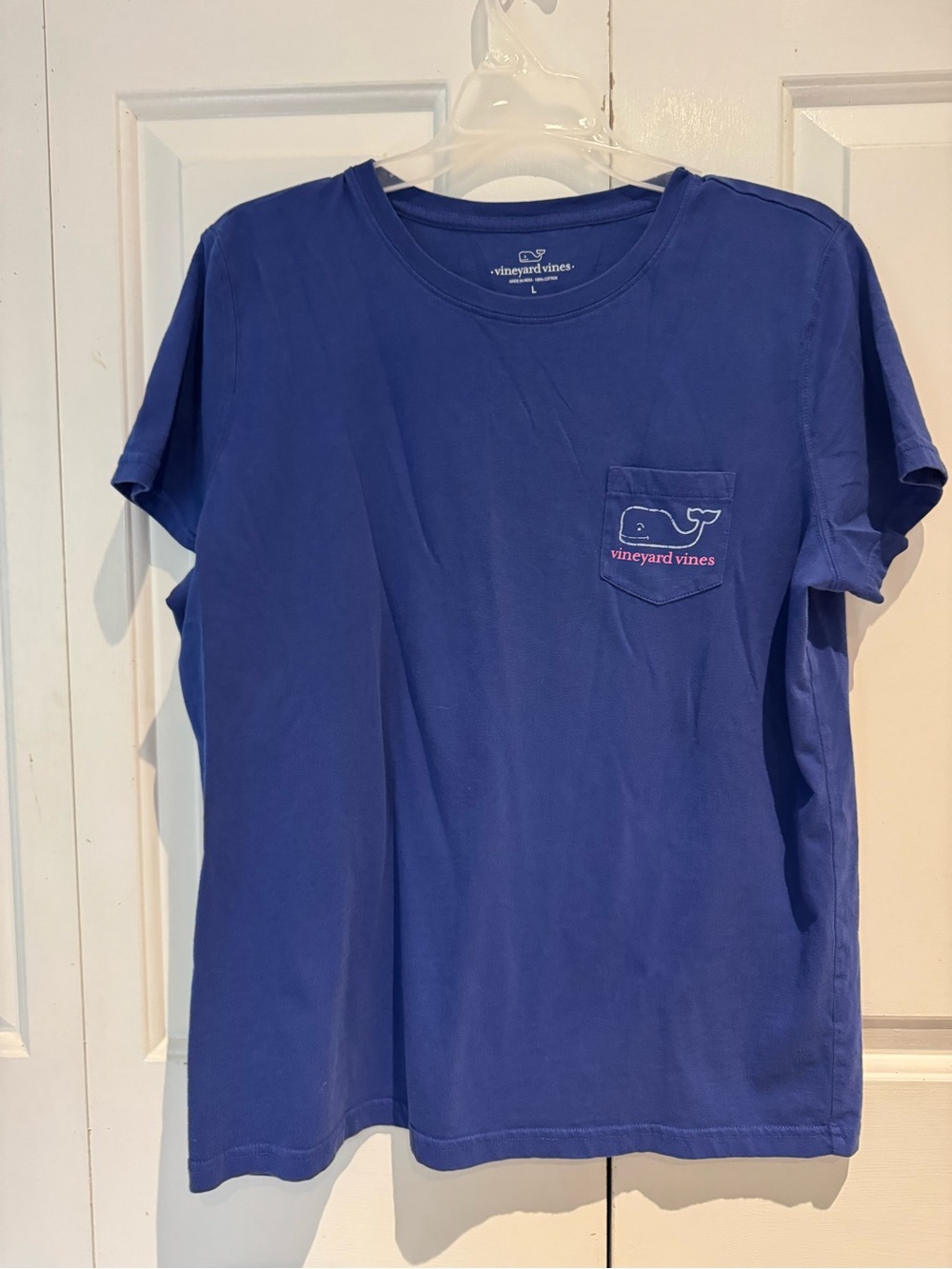 Vineyard Vines Blue Short-Sleeve Pocket Tee with Whale
